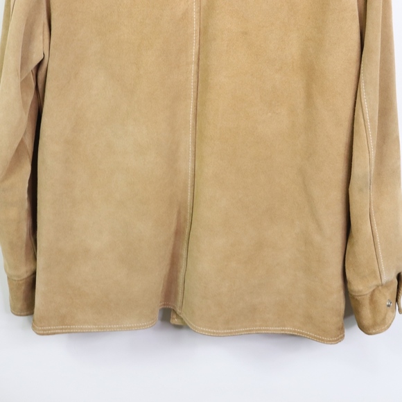 70s Sears Mens 40 Lined Suede Leather Jacket Tan - Picture 8 of 8
